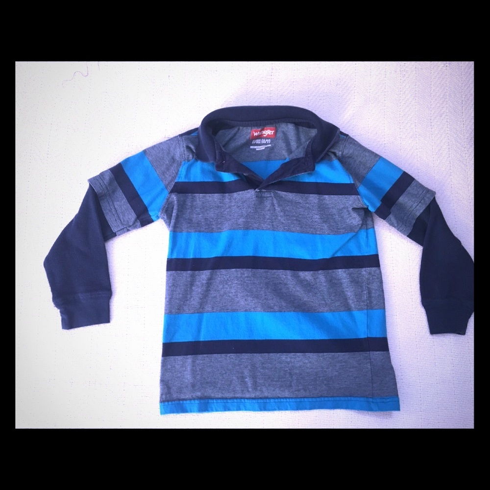 Multi-Colored Long Sleeve collard T-Shirt